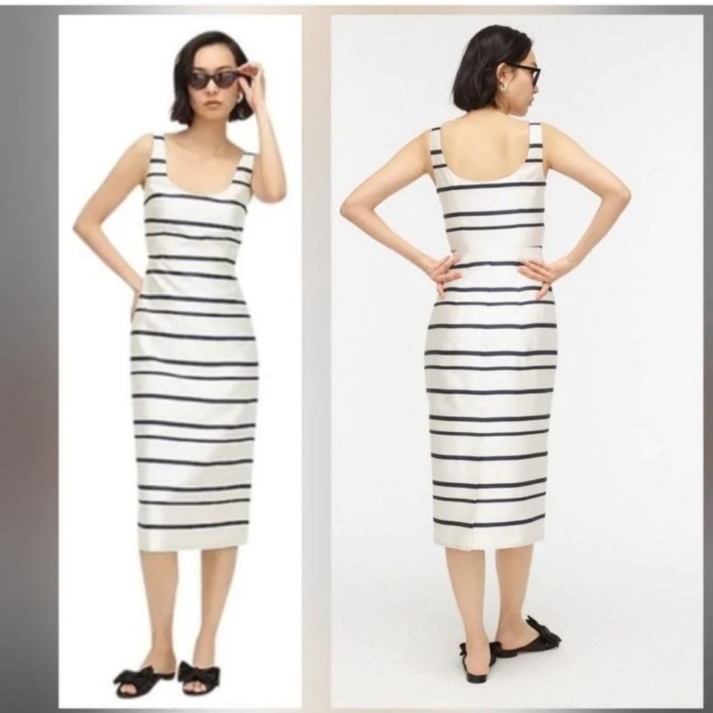 JCrew Midi striped and lined dress